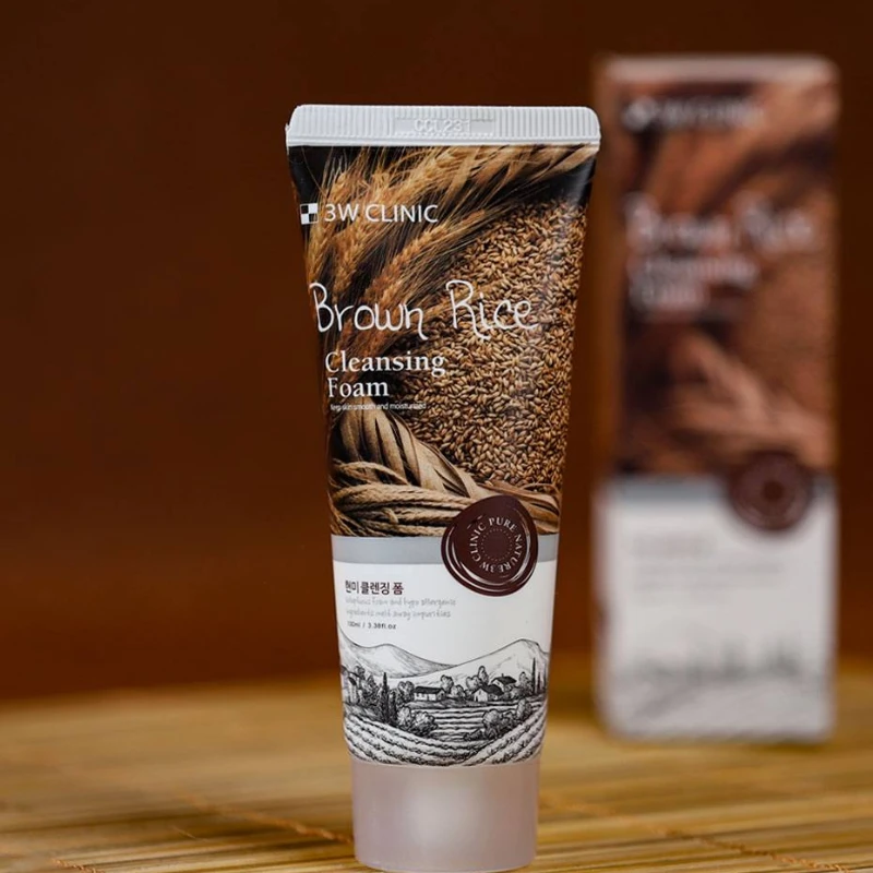 3w clinic cleansing foam brown rice - 100 ml