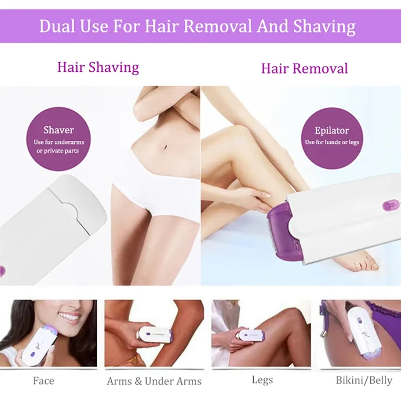 Hair Touch Women Hair Shaving & Removal Electric Safety Hair Removal Tools USB Rechargeable Painless Depilator