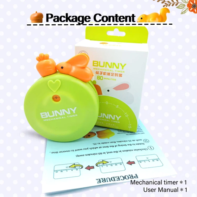 Cute Bunny Mechanical Timer (Green) - Image 7