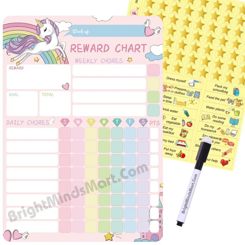 Magnetic Reward Chart for Kids (Unicorn Theme)