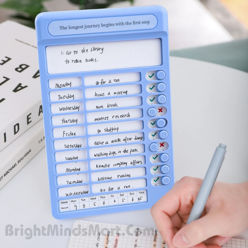 Self-Discipline Multifunctional Schedule & Habit Tracker (Blue) - Image 4