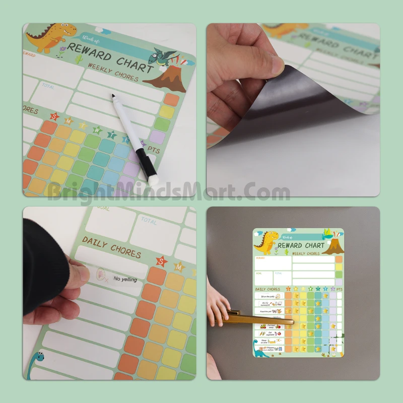 Magnetic Reward Chart for Kids (Dinosaur Theme) - Image 4