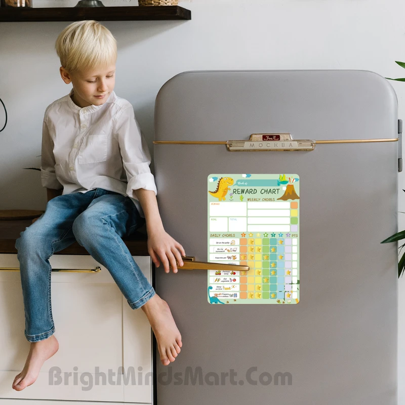 Magnetic Reward Chart for Kids (Dinosaur Theme)