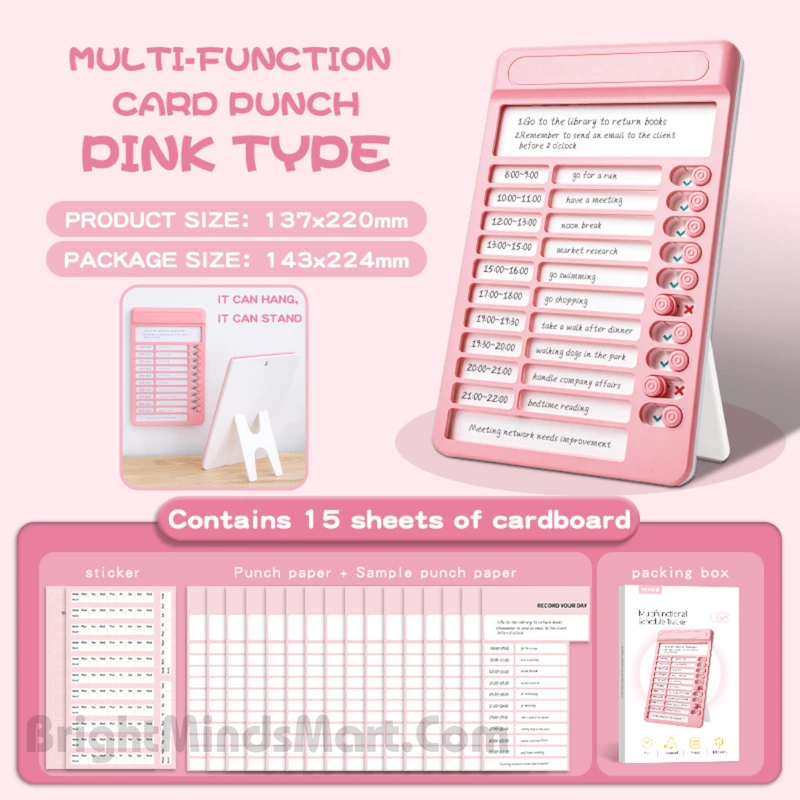 Self-Discipline Multifunctional Schedule & Habit Tracker (Pink)