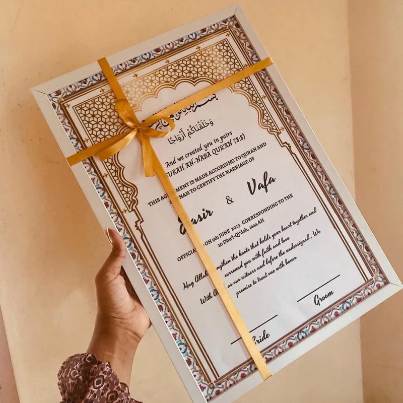 Premium Nikkah Contract | Custom Nikkah Nama | Islamic Wedding Contract | PersonPremium Nikkah Nama Add your personalization