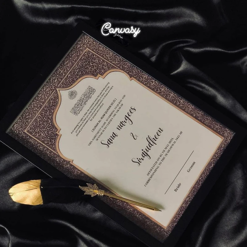 Premium Nikkah Contract | Custom Nikkah Nama | Islamic Wedding Contract | PersonPremium Nikkah Nama Add your personalization