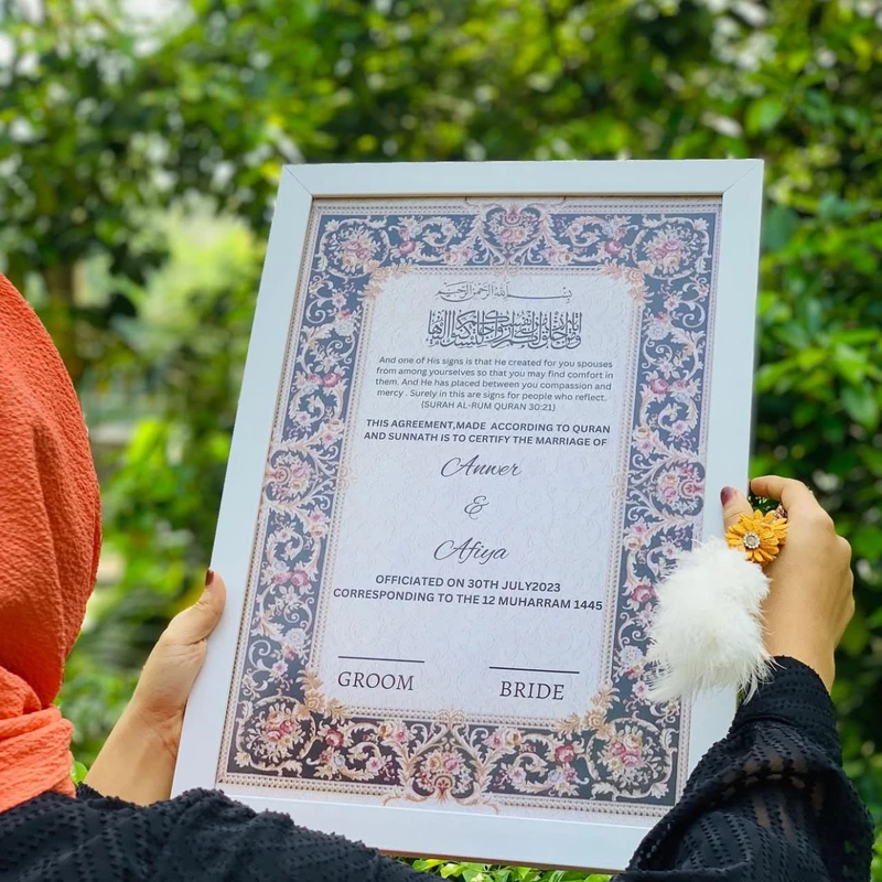 Premium Nikkah Contract | Custom Nikkah Nama | Islamic Wedding Contract | Personalized, - Image 3