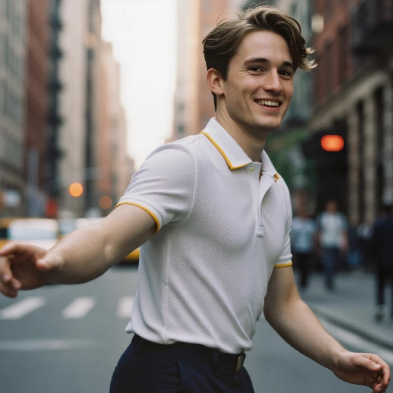 Pique Half Sleeve Polo For Men - White