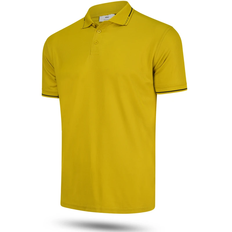 Pique Half Sleeve Polo For Men- Yellow