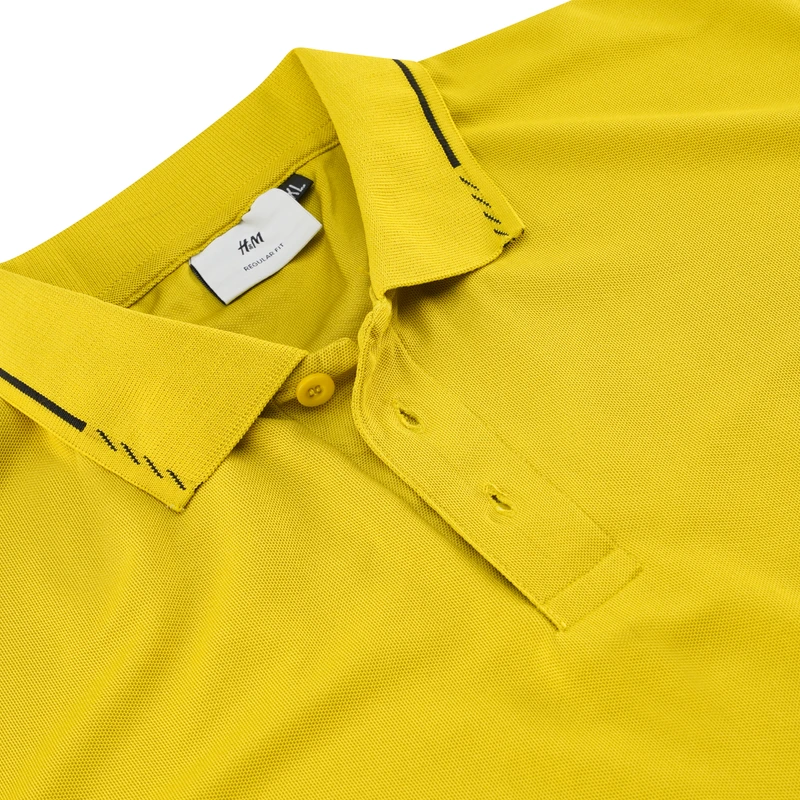 Pique Half Sleeve Polo For Men- Yellow - Image 3