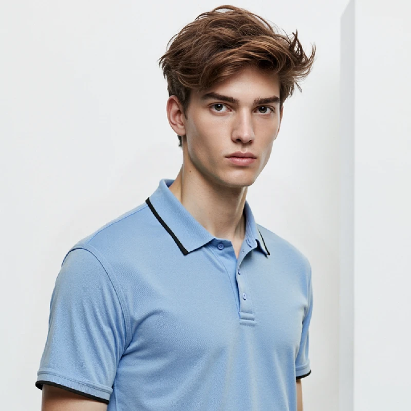 Pique Half Sleeve Polo For Men -Sky Blue