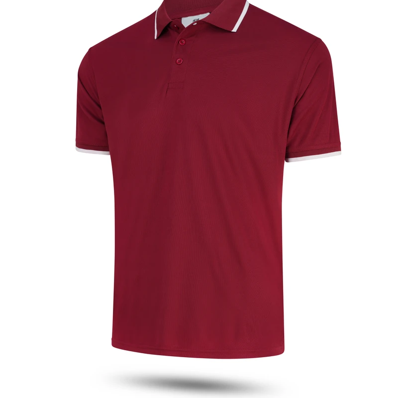 Pique Half Sleeve Polo For Men - Maroon