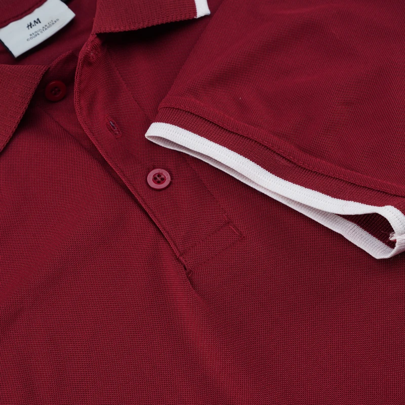 Pique Half Sleeve Polo For Men - Maroon - Image 4