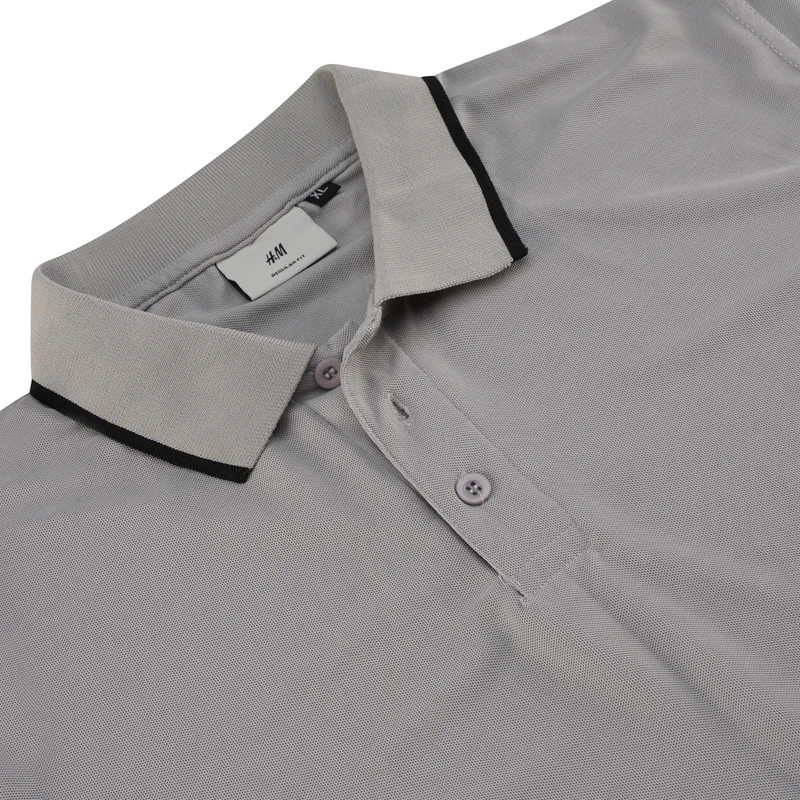 Pique Half Sleeve Polo For Men - Ash - Image 3