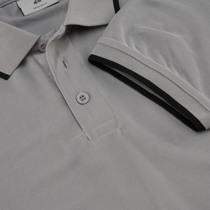 Pique Half Sleeve Polo For Men - Ash - Image 4