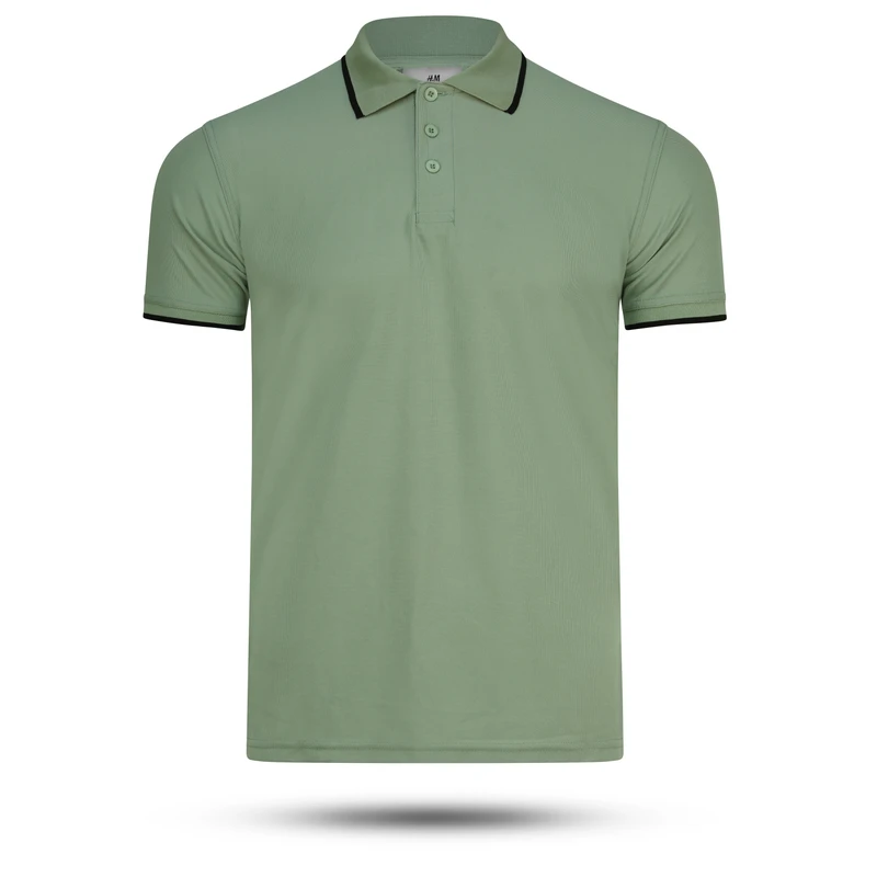 Pique Half Sleeve Polo For Men - Sea Green - Image 3