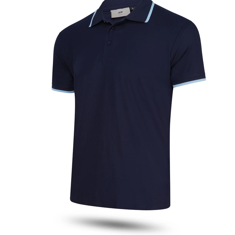 Pique Half Sleeve Polo For Men - Navy Blue