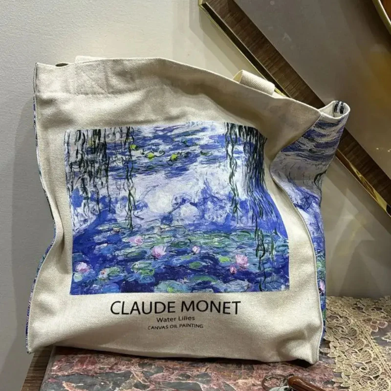 Claude Monet Water Lilies - Artsy Tote Bag - Thumbnail 5