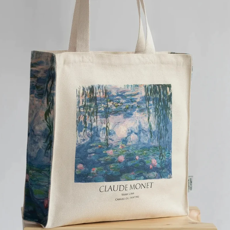 Claude Monet Water Lilies - Artsy Tote Bag - Thumbnail 7