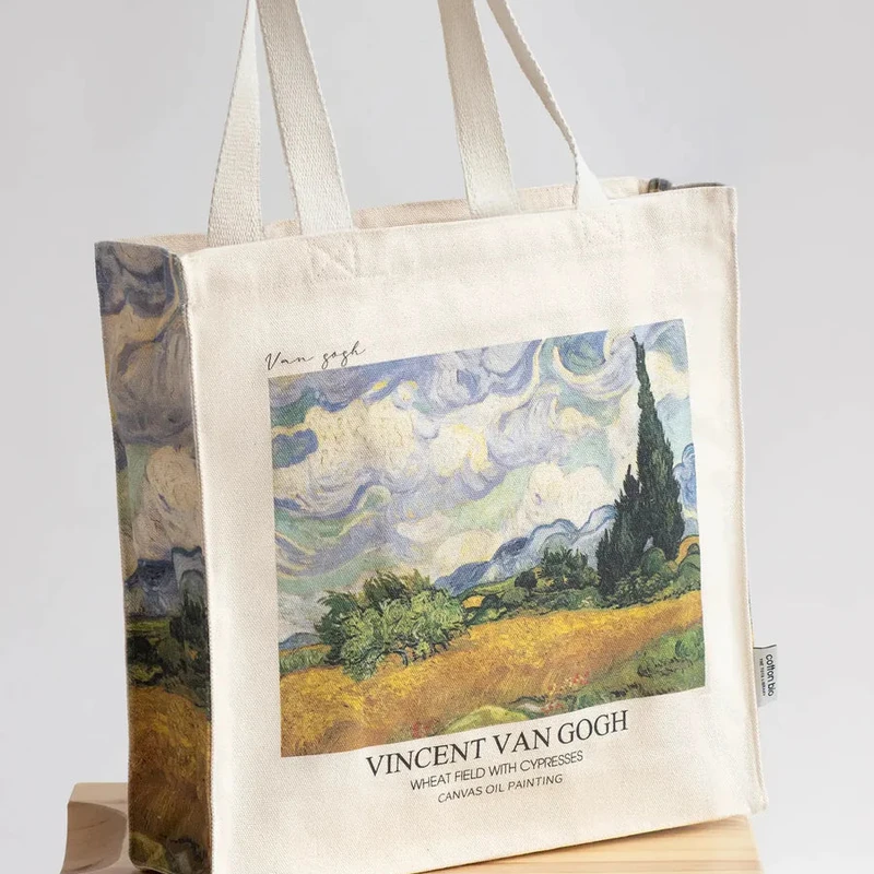 Van Gogh Wheat Field With Cypresses - Tote  Bag
