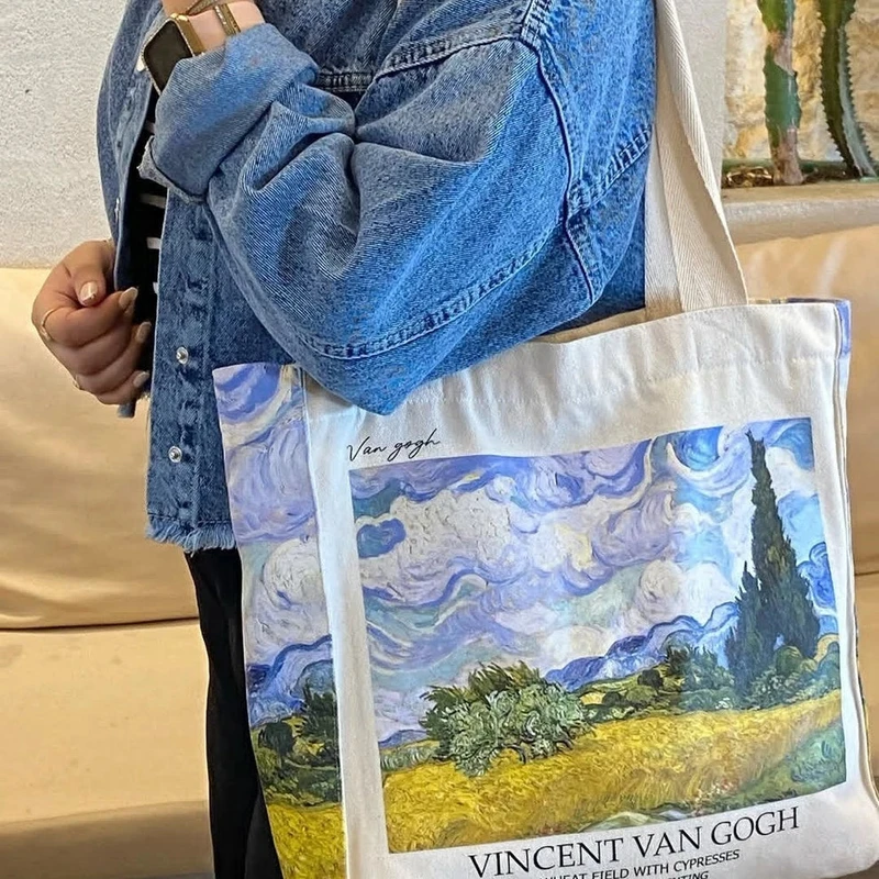 Van Gogh Wheat Field With Cypresses - Tote  Bag