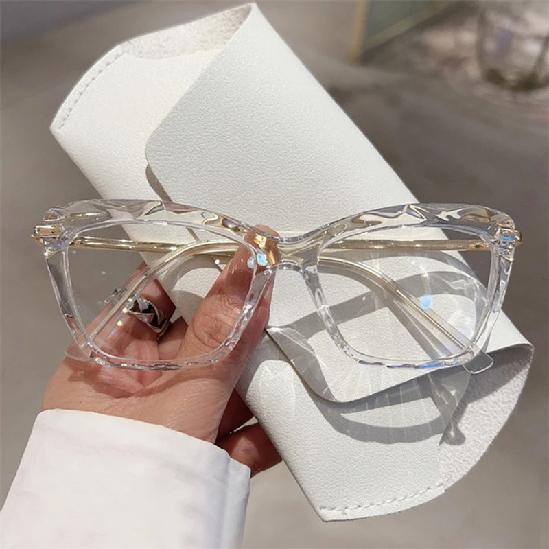 Crystal Clear Cat-Eye Eyeglass Frame