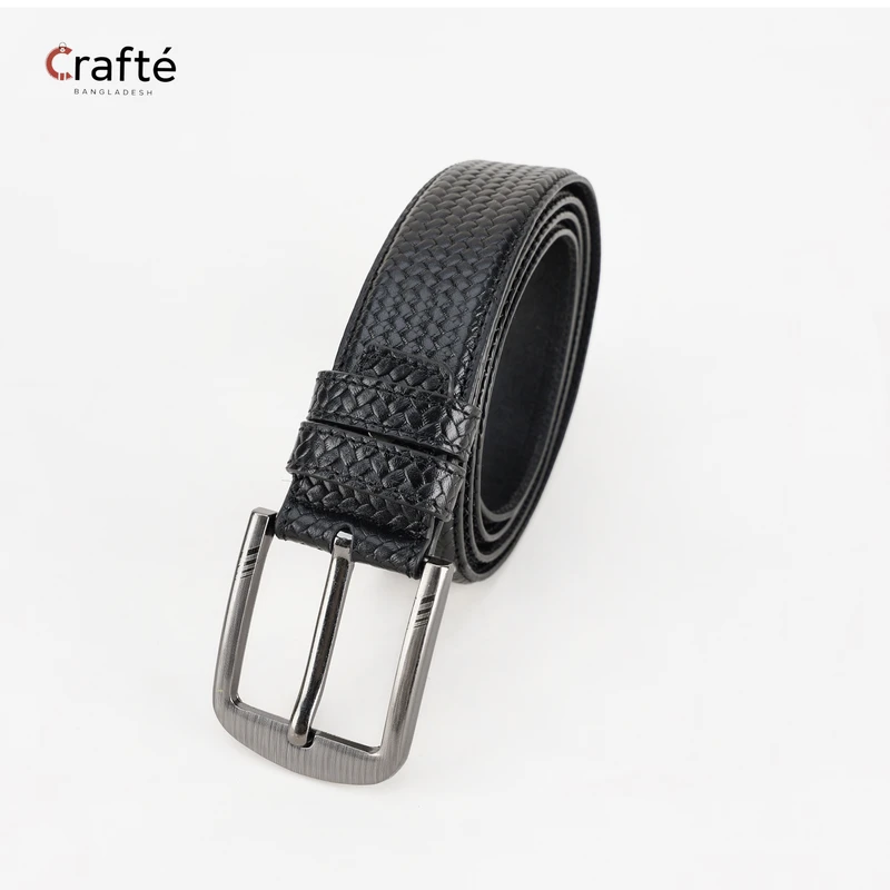 Axton Casual Leather Belt Pati Black