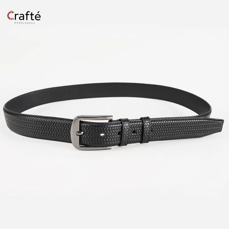 Axton Casual Leather Belt Pati Black