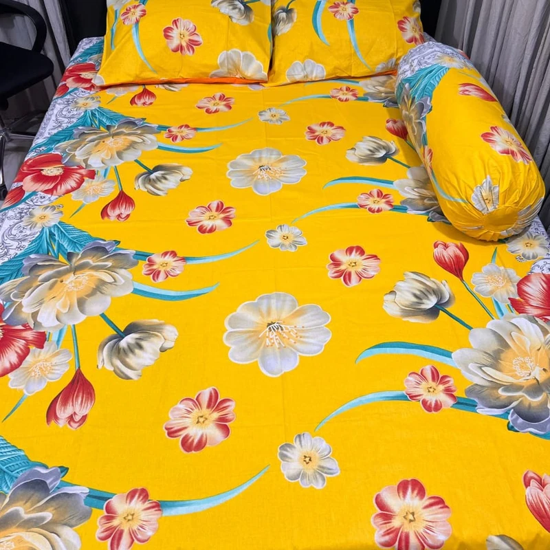 Exportable Cotton Bed Sheet without Side Pillow