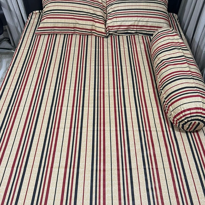 Exportable Cotton Bed Sheet with Side pillow Cover