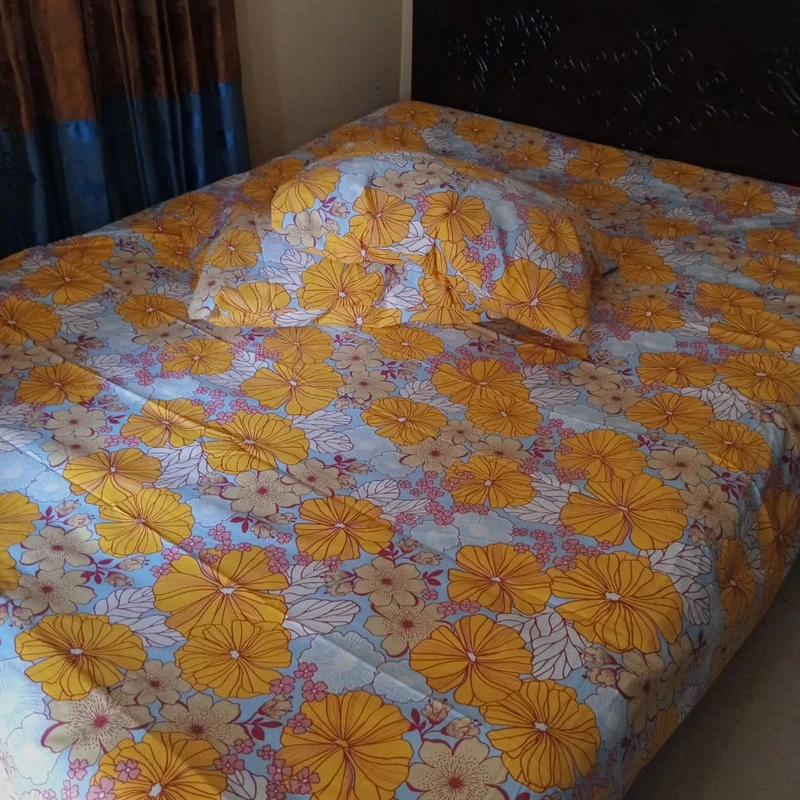 Exportable Cotton Bed Sheet with side pillow