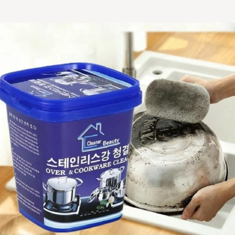 Stainless Steel Cookware Cleaning Paste Household Kitchen Cleaner Washing Pot Bottom Scale Strong (500g) - Image 3