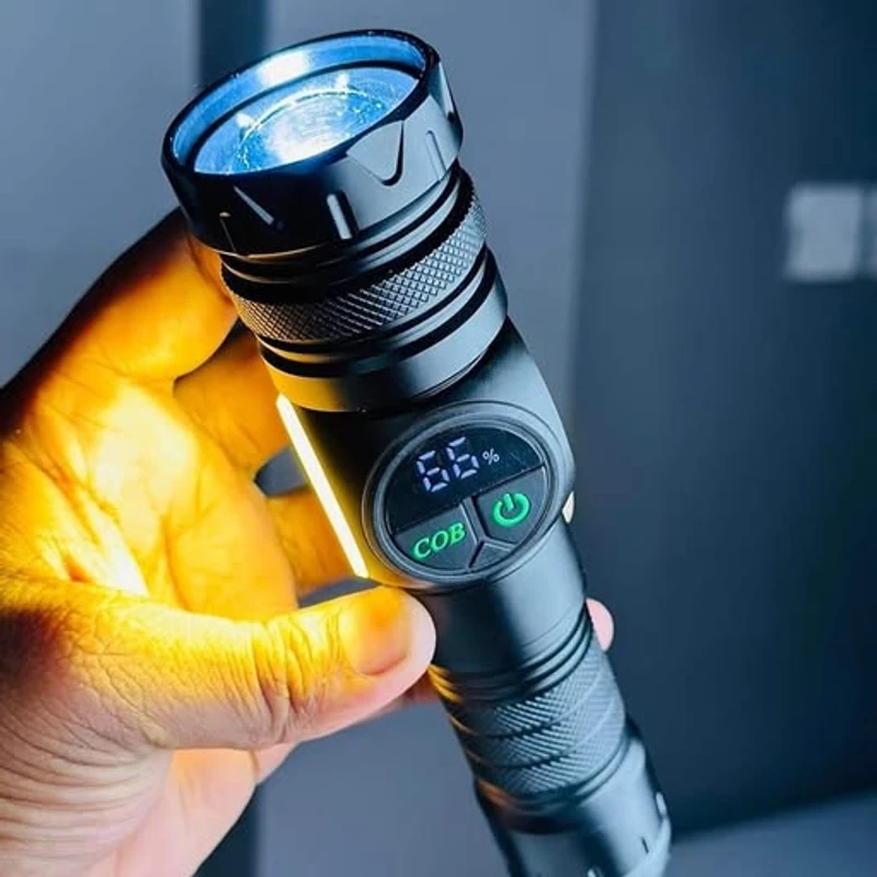 GearUP K60 Rechargeable Flashlight 10W COB + LED Torchlight