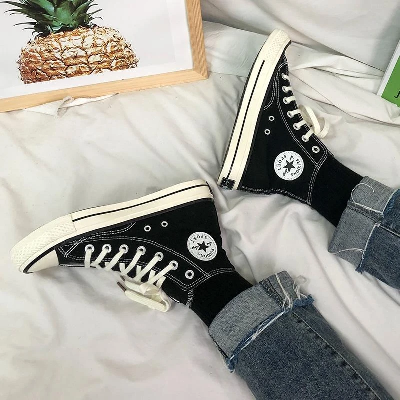 Canvas Sneakers Korean-style Converse high-top sneakers - Thumbnail 4