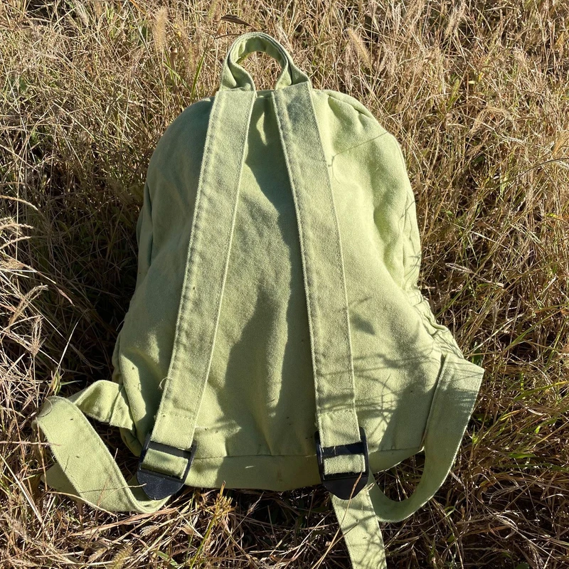 Retro Cartoon Cute Stickers Canvas Kawaii Backpack High Capacity Student Bag Storage Bag Travel Backpack School Bag - Thumbnail 5