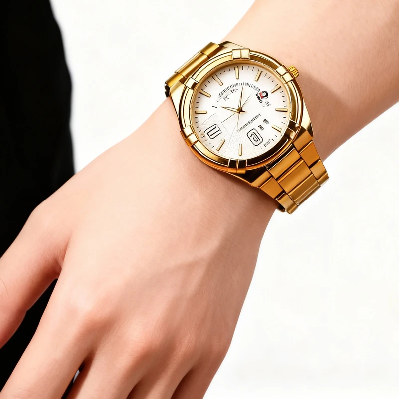 Forecast Gold Stainless Steel Wrist Watch - Thumbnail 4