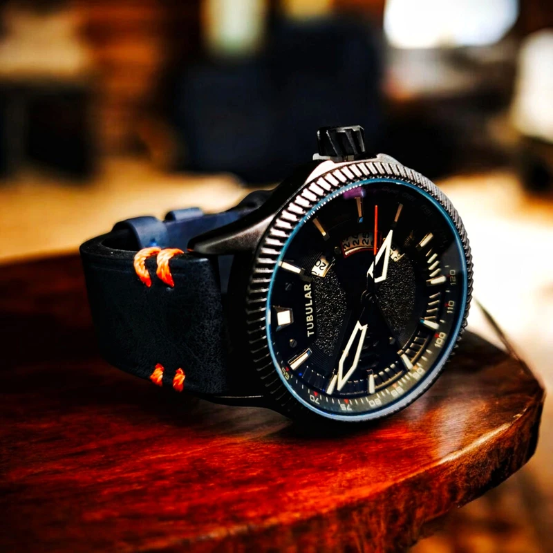 TUBULAR Eclipse Chronograph – Blue Cut Glass