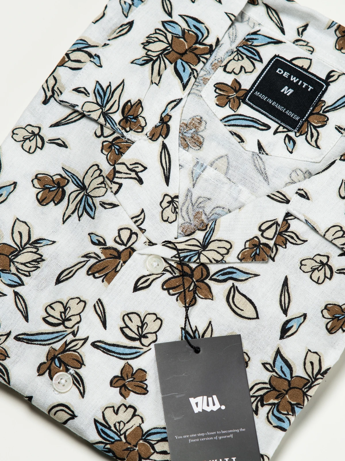 White Floral Cuban Shirt