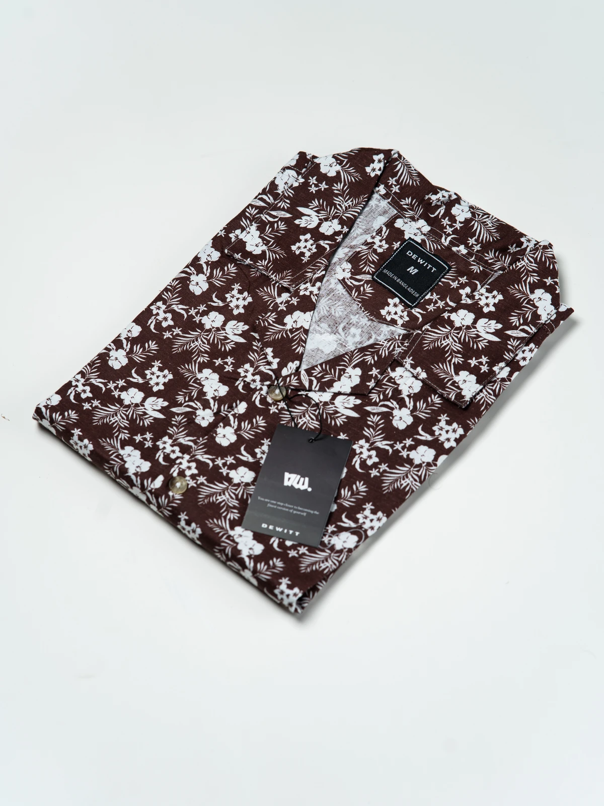 Chocolate Floral Cuban Shirt