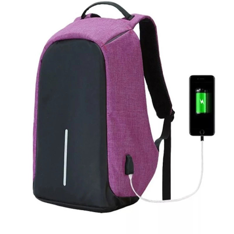 Anti Thief Backpack Unisex- pink and black