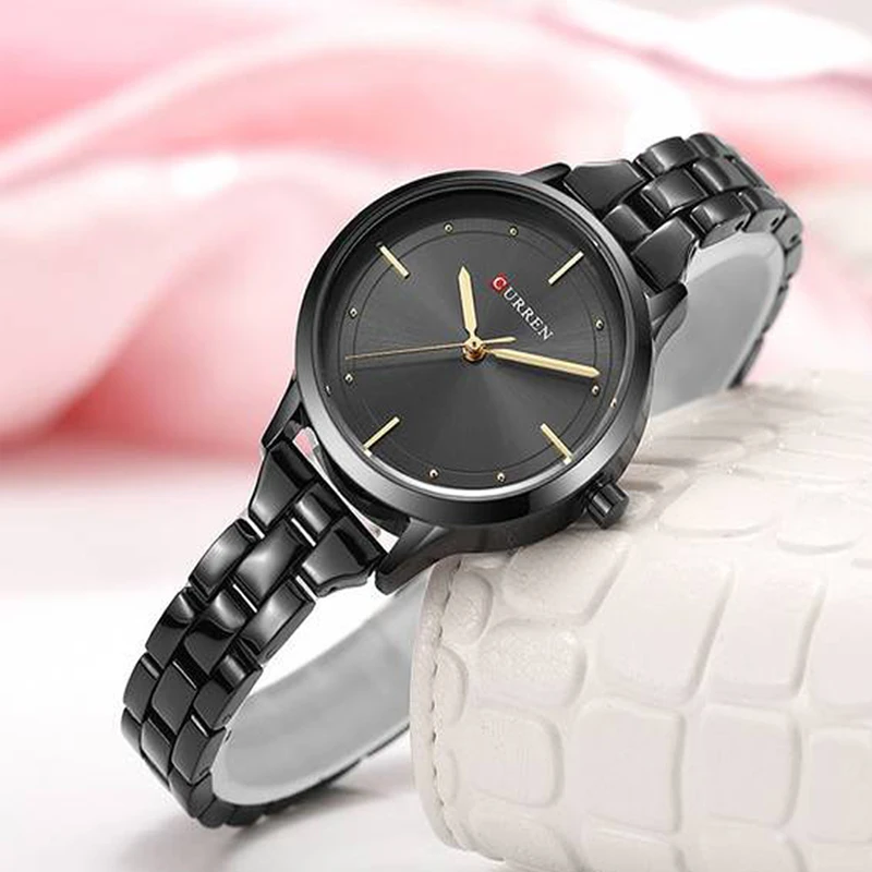 CURREN Small Dial Watch for Women- black