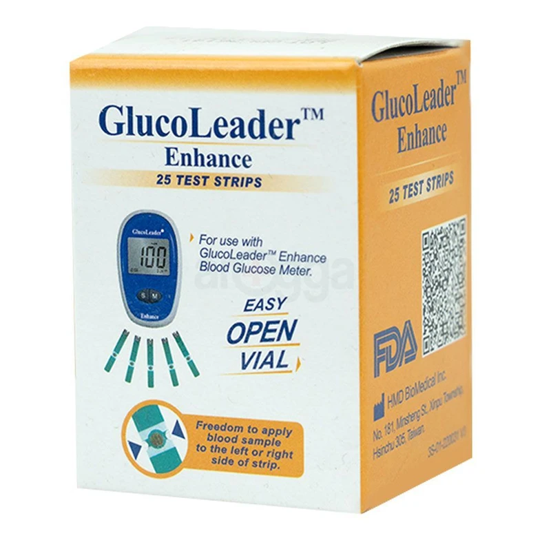 Glucoleader Enhance Blood Glucose Test Strips Blue 25's Pack