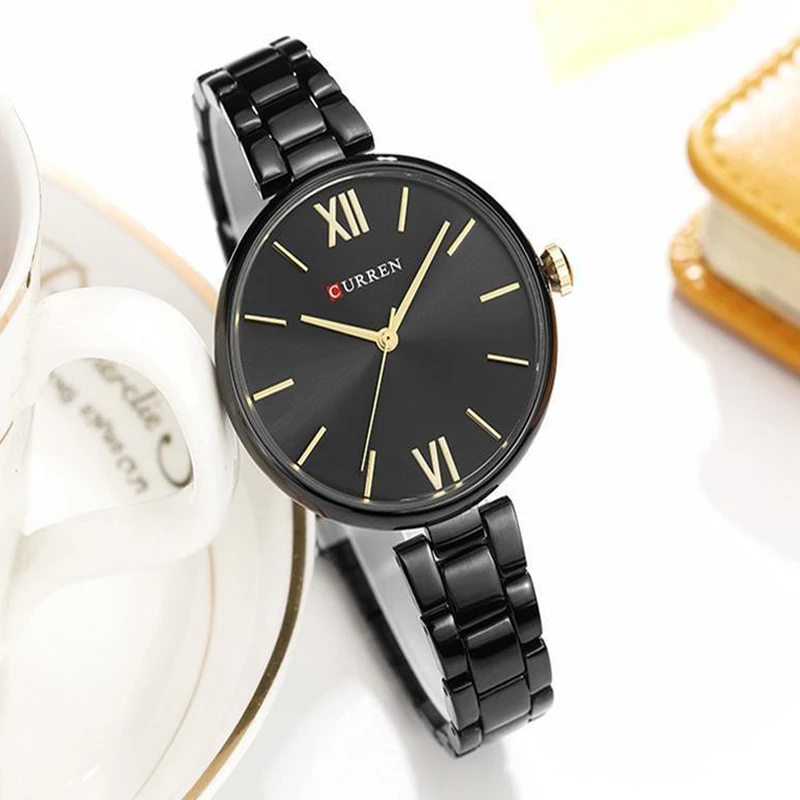 CURREN Simple Dial Watch for Women- black