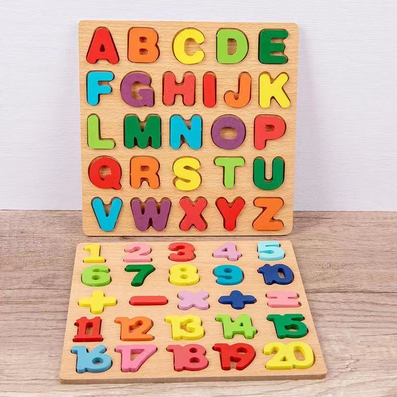 Digital Puzzle Wooden Toys Number Letter