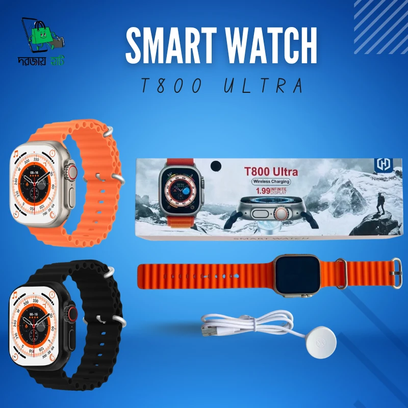 Smart Watch Ultra Series (Black & Orange Color Available)