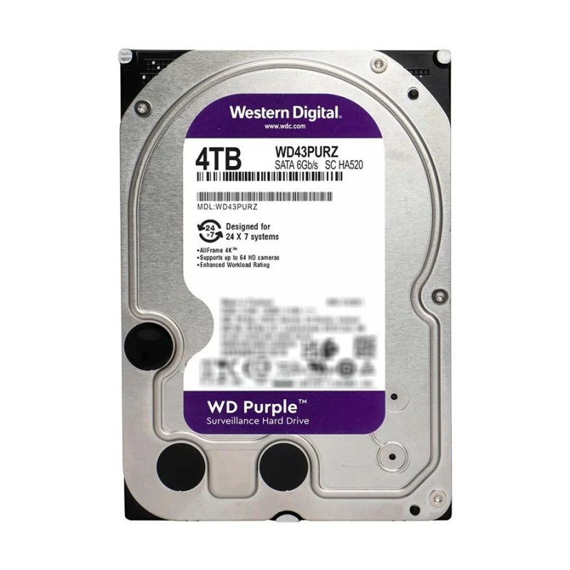 Western Digital Purple 4TB Surveillance HDD - 5400RPM, SATA, 3.5 Inch, Model #WD43PURZ