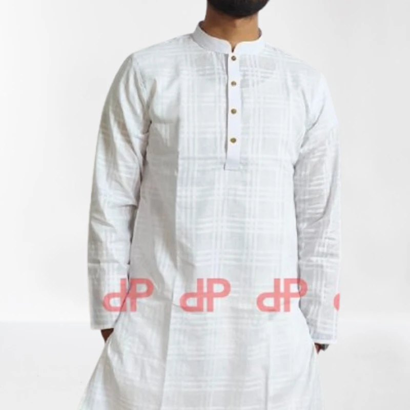 White Semi Khadi Panjabi -EID 25