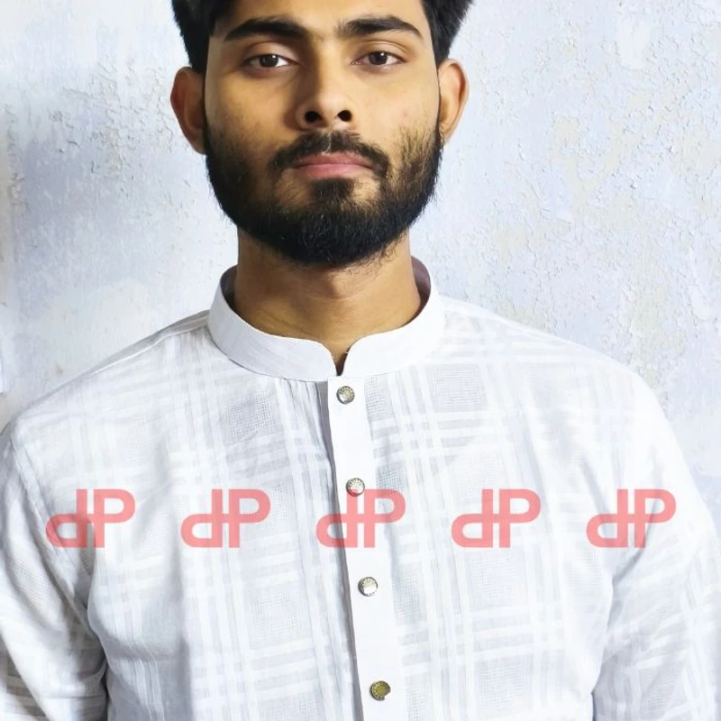White Semi Khadi Panjabi -EID 25
