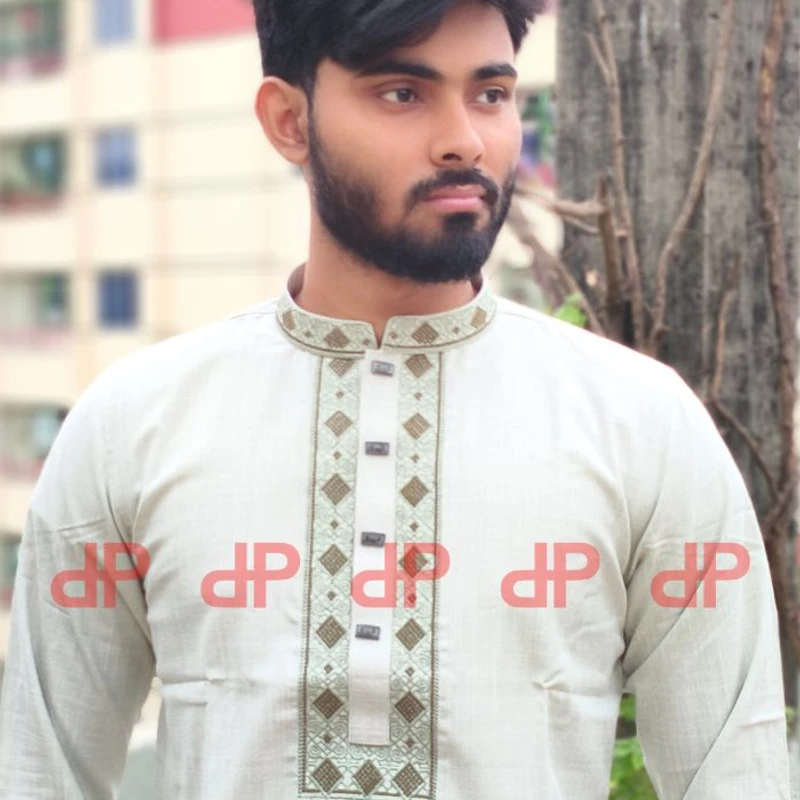 Premium olive panjabi-EID25