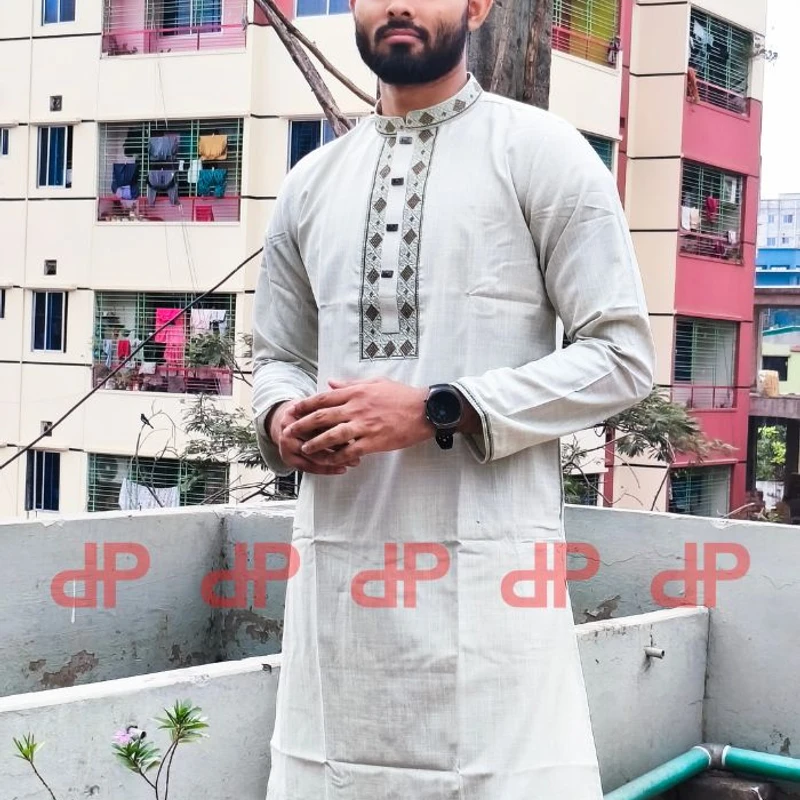 Premium olive panjabi-EID25